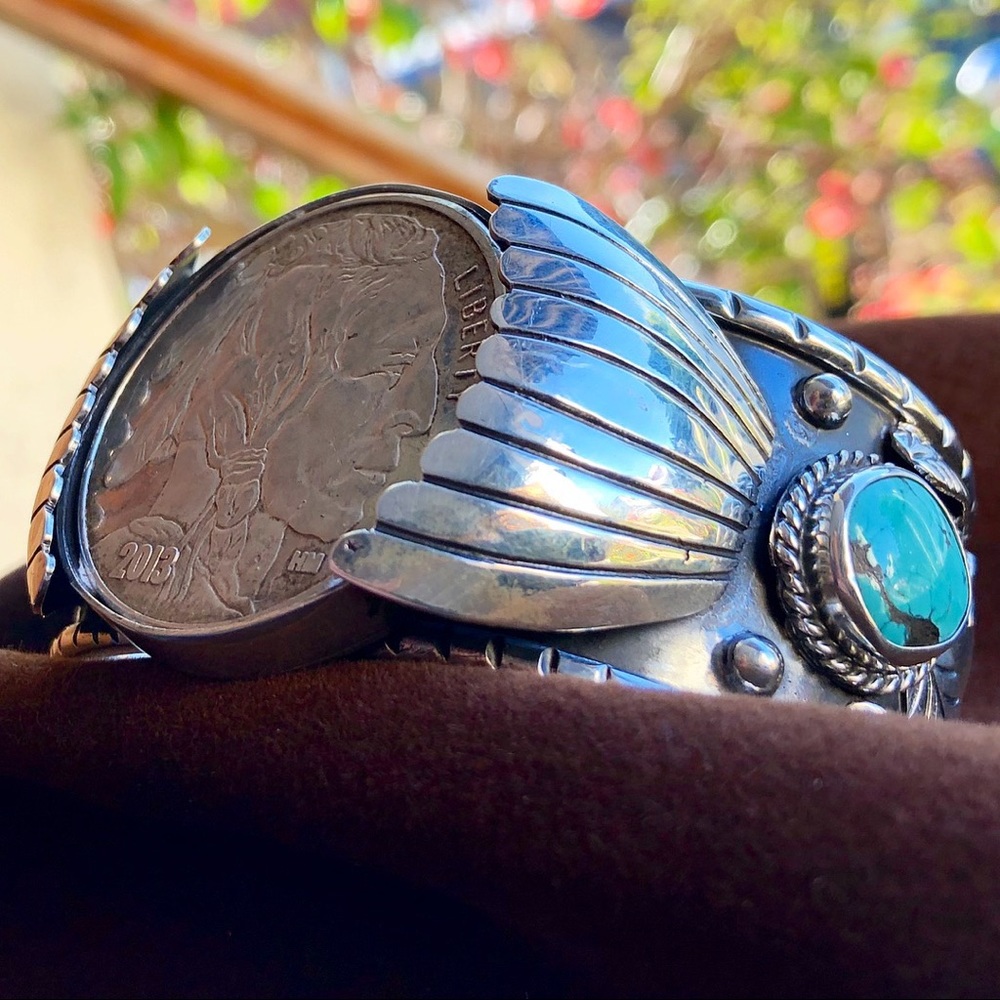 Custom made Silver and Turqouise cuff only 10 made